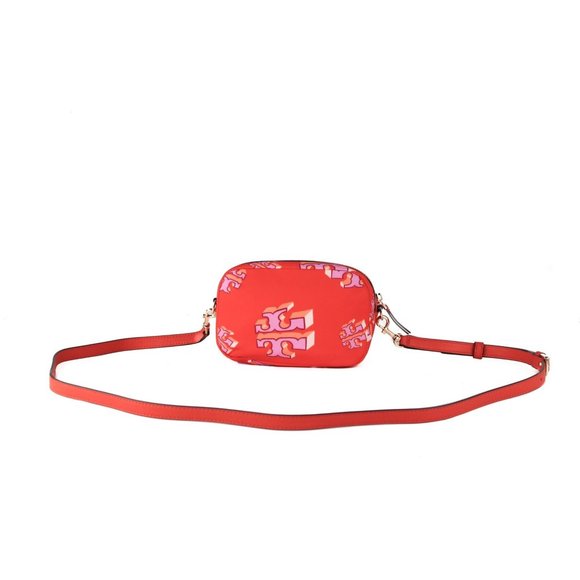 NWT Tory Burch Small Crazy Logo Allover Logo Print Camera Bag Crossbody Bag NEW - Picture 6 of 7